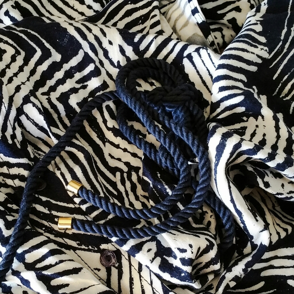 Trina Turk Subrina Navy Blue Rope Belt Dress Sz 4 - Picture 10 of 10